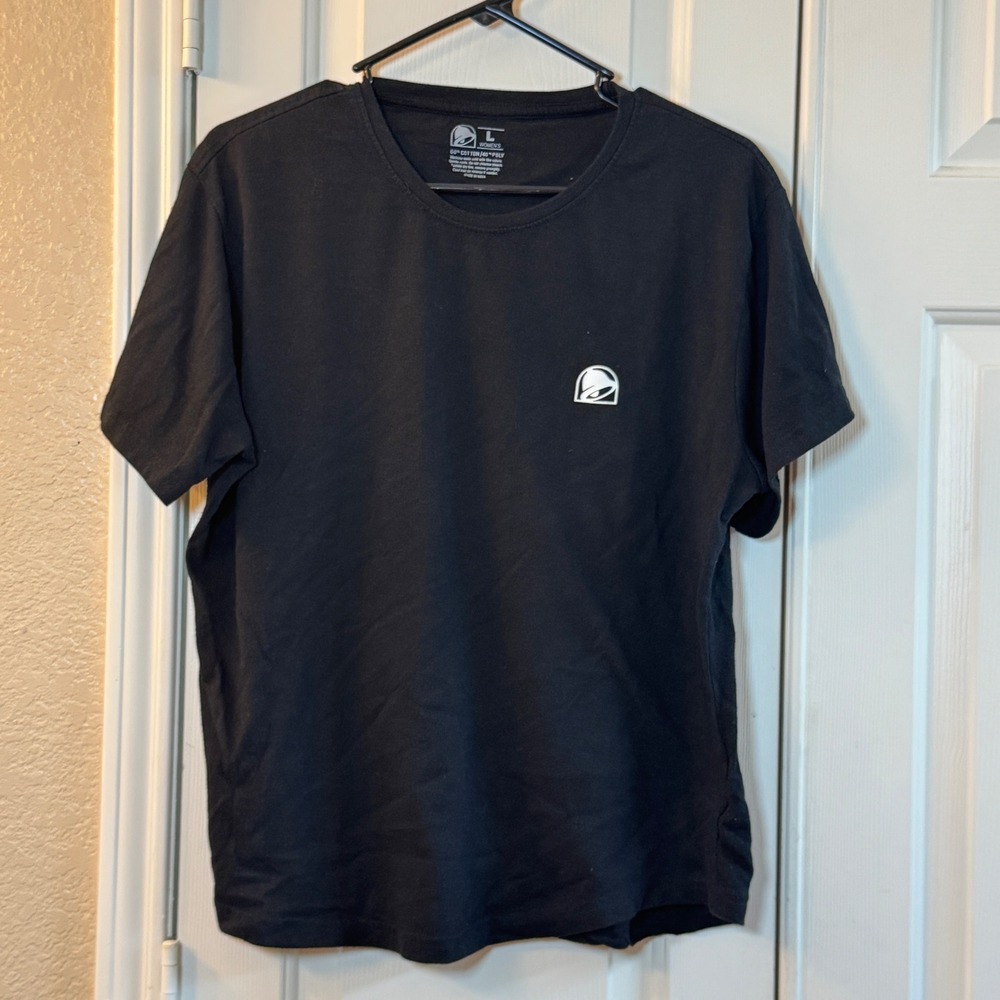 Taco Bell Employee Shirt Uniform Logo Graphic Black T Shirt Fast Food Crew Sz L